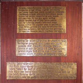 St Bartholomew Elizabethan brass inscriptions